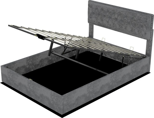 okwish Polsterbett Grau mit Hydraulik-Stauraum B/T: 160 x 200 cm - Bild 1