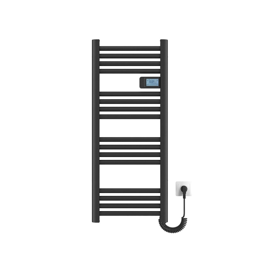 Emke Elektrischer Handtuchwärmer Schwarz 300W mit Thermostat, LED Display und Temperaturanzeige, B: 96 cm, H: 40 cm - Bild 2