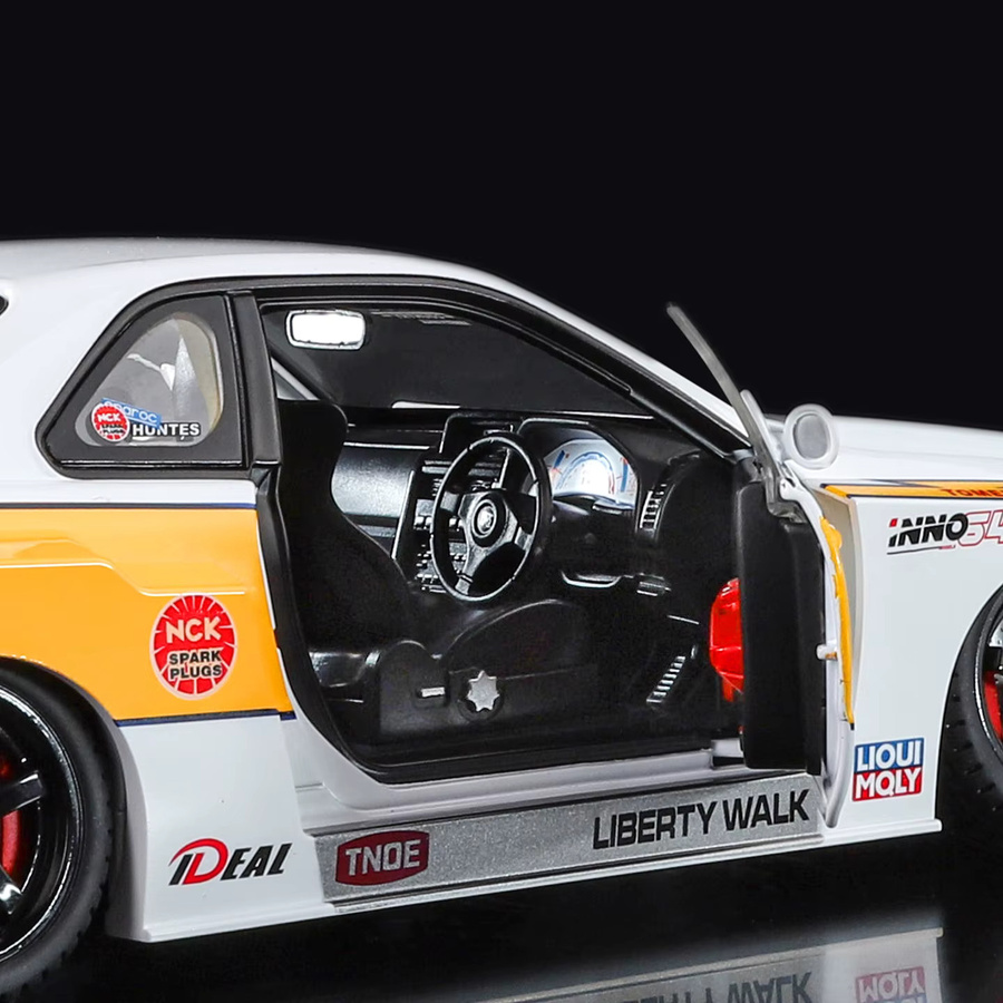 WELLY GTR R34 Skylin S15 LBWK Legierung Auto Modell, 1:18, mit Sound und Licht - Bild 6