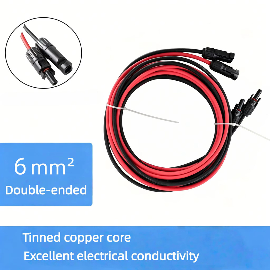 JINGYANGPV Solarkabel Verlängerungskabel mit Solarsteckern für Photovoltaik-Systeme, 6 mm² / 10 AWG, wasserdichte Steckverbinder zur Verbindung von Solarmodulen - Bild 5