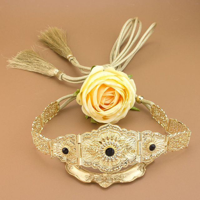 Gürtel Metall, Gold, Kristall, Damen - Bild 1