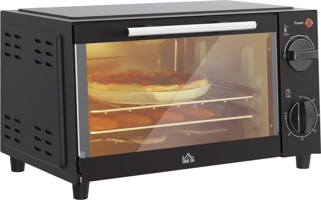 Homcom Mini-Elektroofen 9L mit einstellbarem Timer in Schwarz - Bild 1