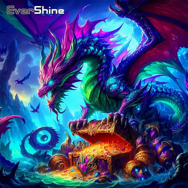 Evershine Diamant-Gemälde Drache DIY-Mosaik-Bastelset mit vollen Bohrern in Multicolour, B/H: 20 x 20 cm - Bild 1