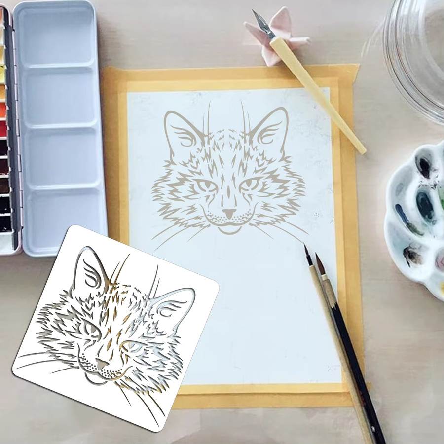 Bview Art 9-teiliges Katzen-Schablonen-Set für Handmalerei, Sprühen und Nachzeichnen - Bild 2