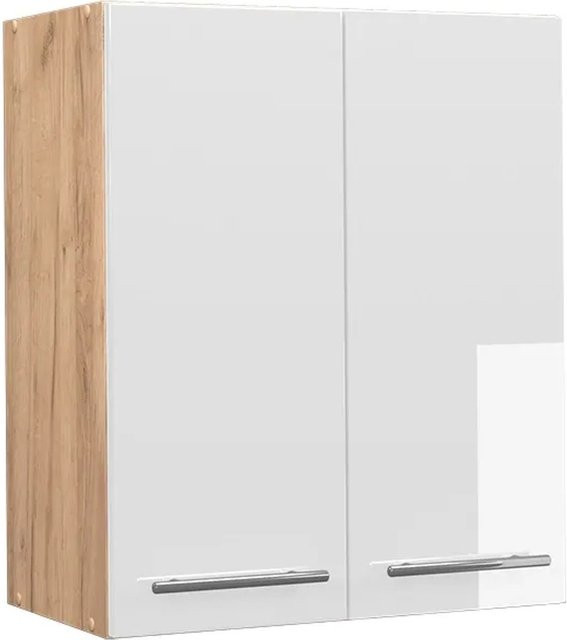 Vicco Hängeschrank Fame-Line Küchenschrank in Weiß Hochglanz und Eiche mit Softclose-Scharnieren und Einlegeboden, Breite: 60 cm - Bild 2