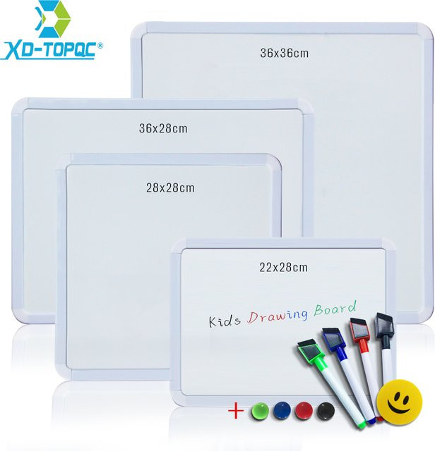 Magnetisches Whiteboard von XD-TOPQC mit PVC-Rahmen und abgerundeten Ecken in Weiß für Notizen und Dekoration - Bild 1
