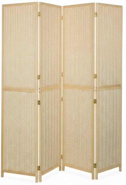 Relaxdays Paravent aus Bambus und Kiefernholz in Natur Beige, 4-teilig, B/H/T: 180 x 182 x 2 cm - Bild 1