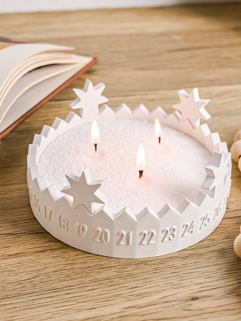 UDOCOOL Silikonform für DIY Ring Kalender Kerzenhalter und Deko-Objekte in Weiß - Bild 1
