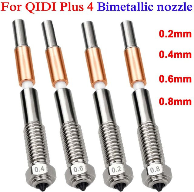 QIDI Tech Bimetall-Düse mit Silikonhülle für QIDI Plus 4 3D-Drucker Hotend Zubehör in Silber - Bild 1