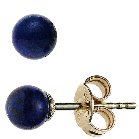 Colfem Ohrstecker 585 Gelbgold, Lapislazuli, blau, Unisex - Bild 1