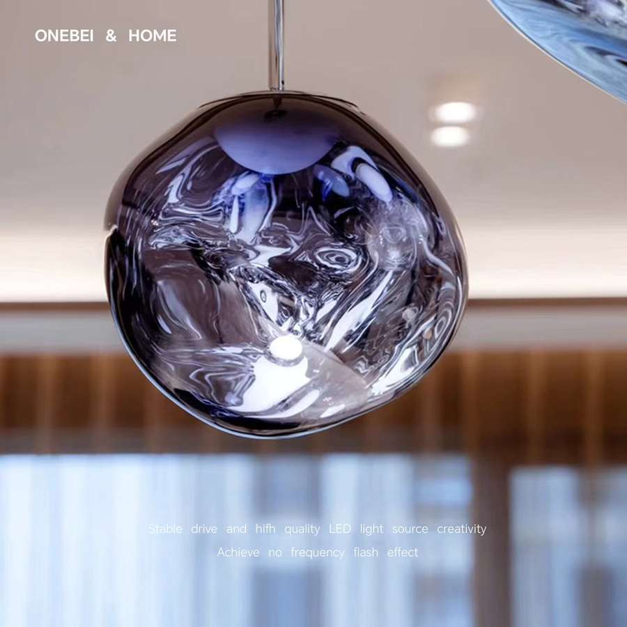 ONEBEINordic Moderne Lavalampe Pendelleuchte aus PVC und Glas mit LED für Wohnzimmer und Schlafzimmer in Transparent - Bild 5