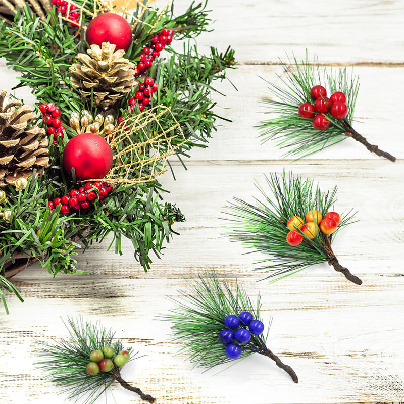 Neoglint Hängender Weihnachtskranz aus künstlicher Kiefer in Grün zur Dekoration für Weihnachten, Hochzeit und Geburtstag - Bild 2