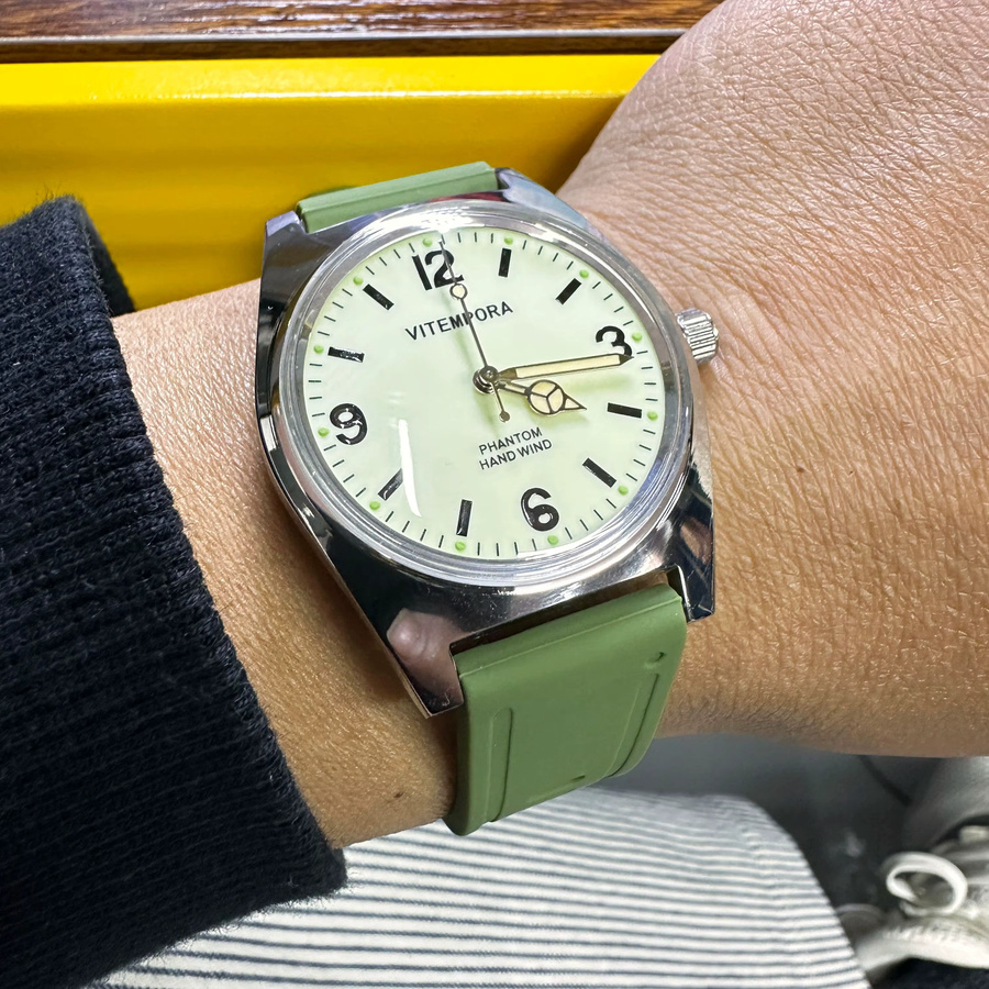 HEIMDALLR Armbanduhr, Handaufzug, Edelstahl, 36 mm, Kautschuk, Herren - Bild 3