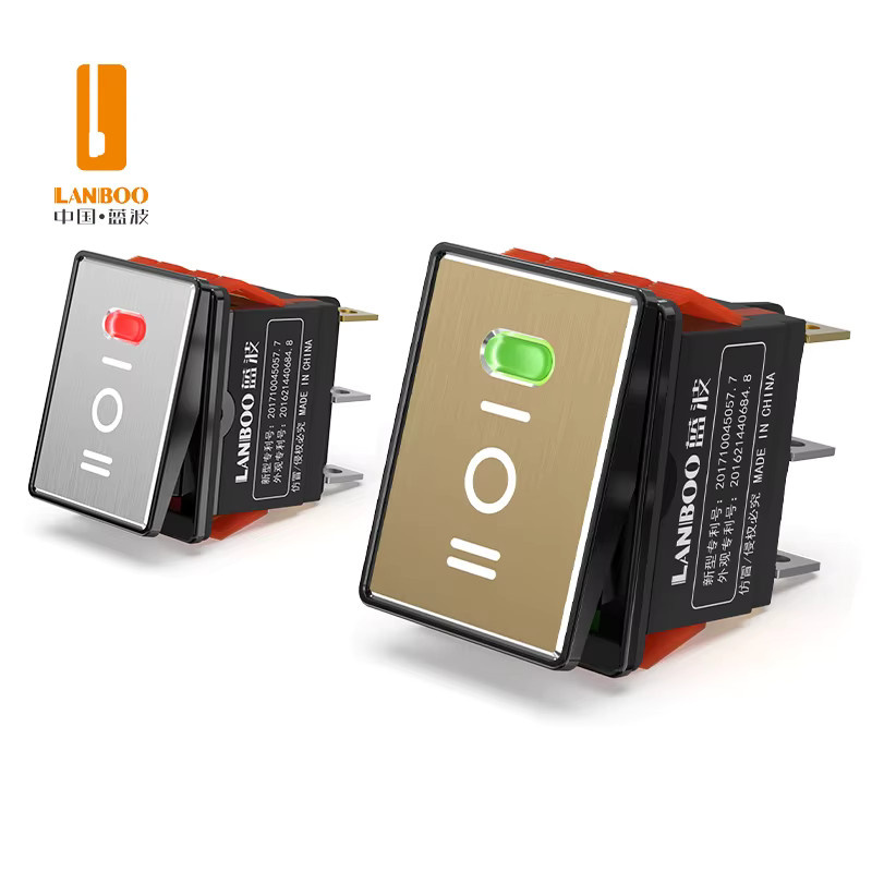 LANBOO LBCX2822 Verriegelnder Wippschalter 2NO+2NC 2-Positionen-Schalter 9-24V/220V - Bild 1