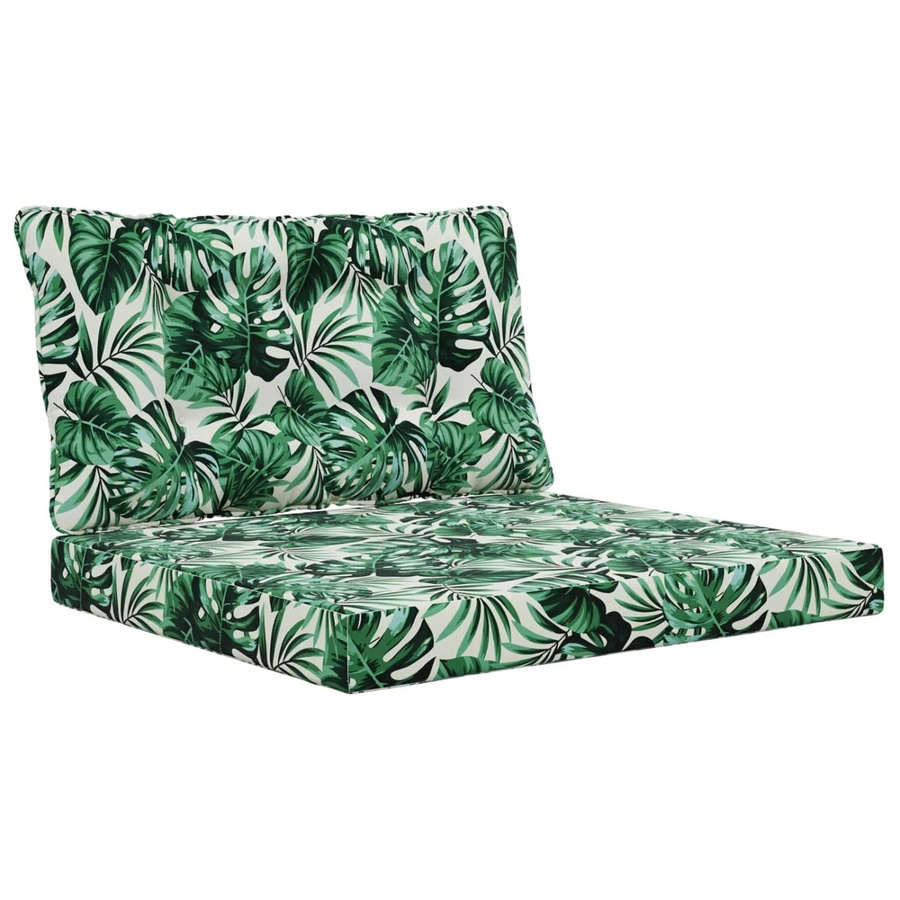 vidaXL Sofakissen für Draußen 2-teiliges Set mit Blattmuster aus Polyester, Mehrfarbig, B/H: 68,5 x 68,5 cm - Bild 2
