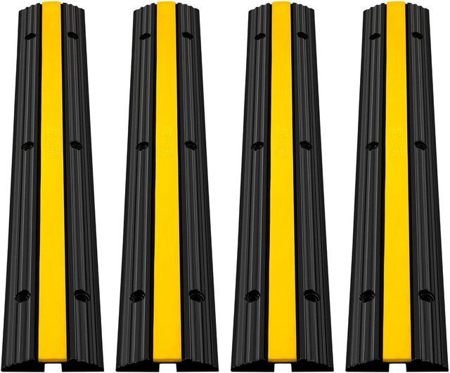4er-Pack Gummi-Kabelschutzrampen von Buying Solutions, MB, 1-Kanal Schwerlast Kabelrampe in Schwarz-Gelb, Tragfähigkeit 18000 lbs - Bild 1