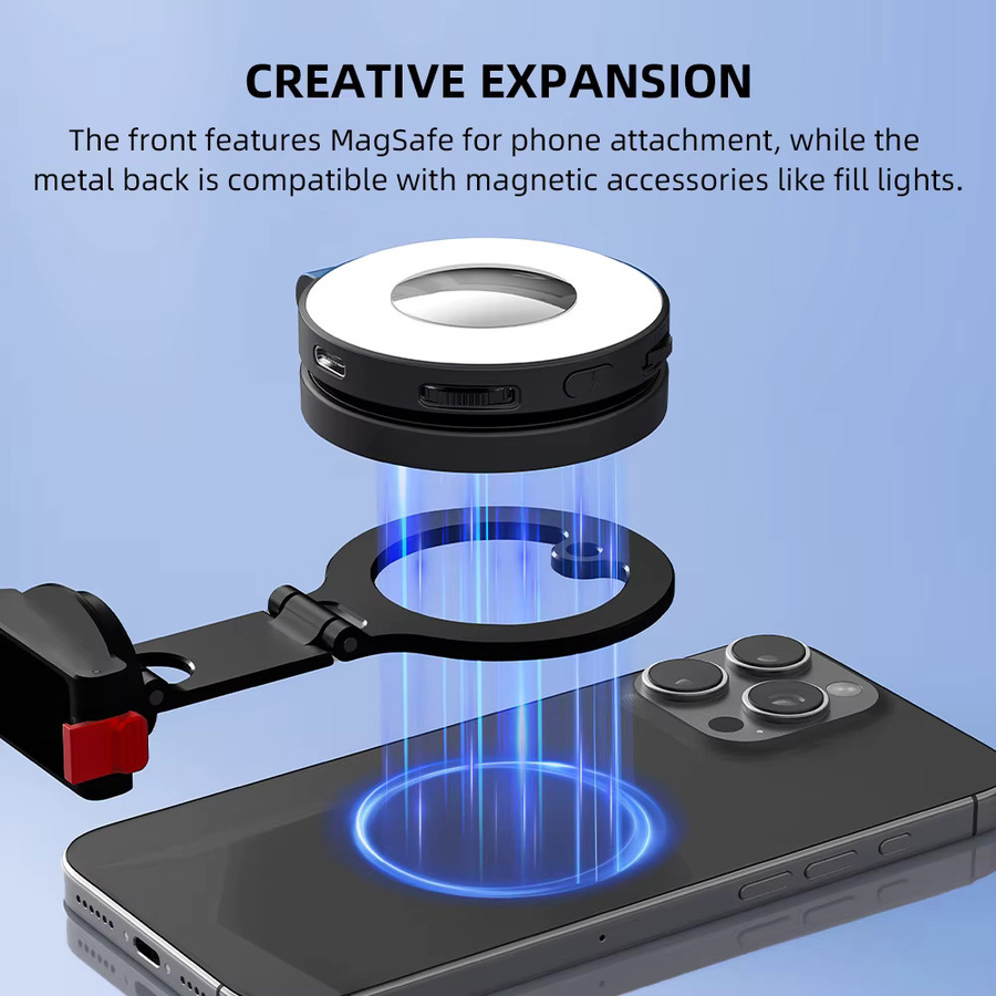 Magnetischer Adapter für DJI Action 6 in Schwarz, kompatibel mit MagSafe Telefonhalterungen und Magnet-Tischhalterungen für Vlog-Aufnahmen - Bild 3