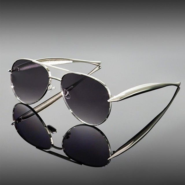 Dote Sonnenbrille, oval, Vollrand, Metall, Unisex, grey - Bild 1