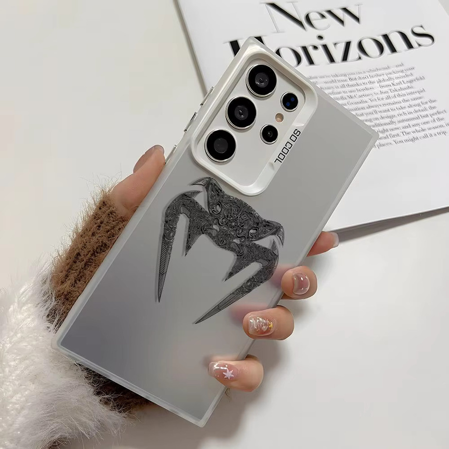 Venum Silikon Handyhülle mit Logo für Samsung Galaxy S25 Edge S24 S23 S22 S21 S20 Ultra in Silber - Bild 2