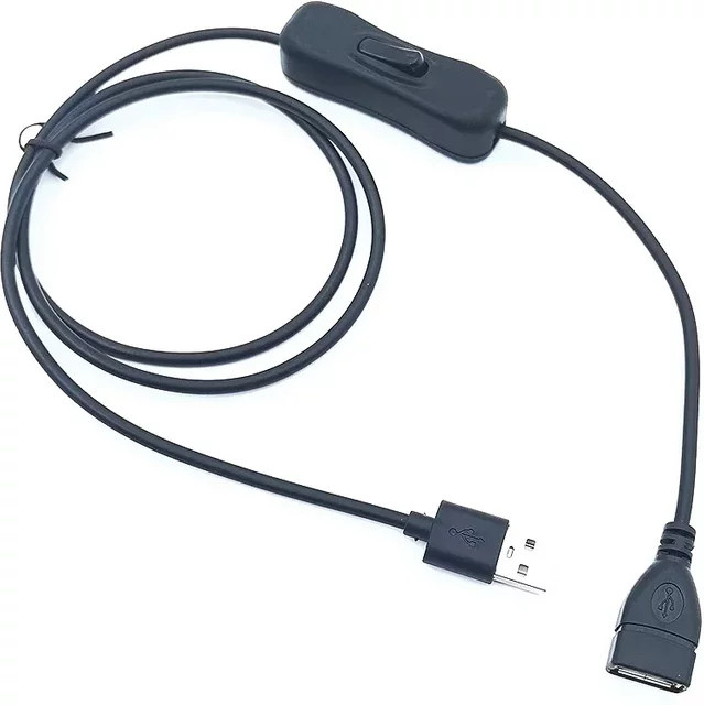 MJJC USB 2.0 Verlängerungskabel mit Ein/Aus-Schalter, USB-A auf USB-A, Schwarz, Länge: 1 m - Bild 1