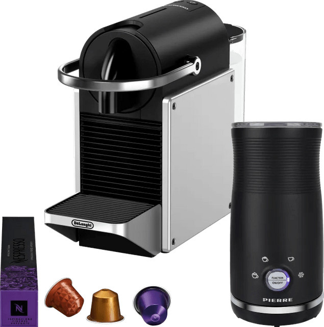 De'Longhi Nespresso Pixie EN127.S Kapselmaschine in Silber inklusive Pierre Milchaufschäumer - Bild 1