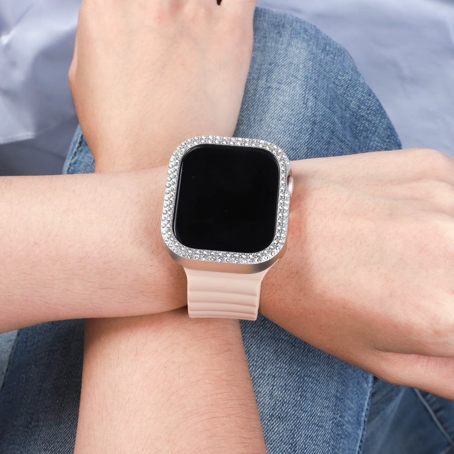 LCAPLE Uhrenzubehör Diamantabdeckung, Silikon, Roségold, Unisex - Bild 3