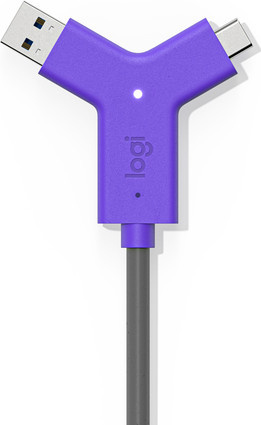 Logitech Swytch USB-C Konferenzsystem Schwarz Violett B/T/H: 37,7 x 21,5 x 22,1 cm - Bild 1
