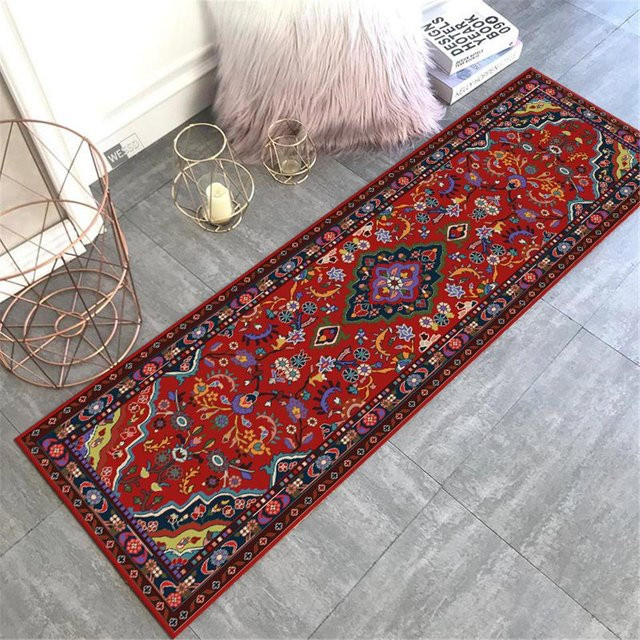 ZZ HOME Böhmischer Läuferteppich in Grau, rutschfester und waschbarer Ethno-Teppich für Küche, Flur oder Badezimmer, B/T: 40 x 60 cm - Bild 1