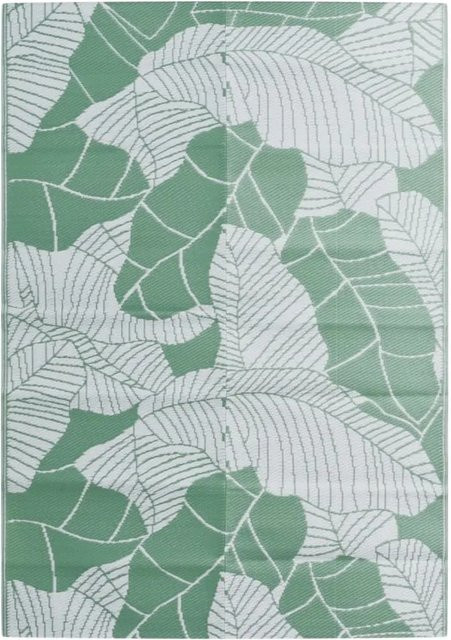 vidaXL Outdoorteppich in Grün mit floralem Design, UV-beständig und pflegeleicht, B/T: 140 x 200 cm - Bild 1