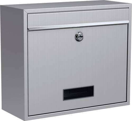 BASI Briefkasten BK 900 aus Edelstahl in Silber, Wandmontage, B/T/H: 36,0 x 31,0 x 15,0 cm - Bild 1