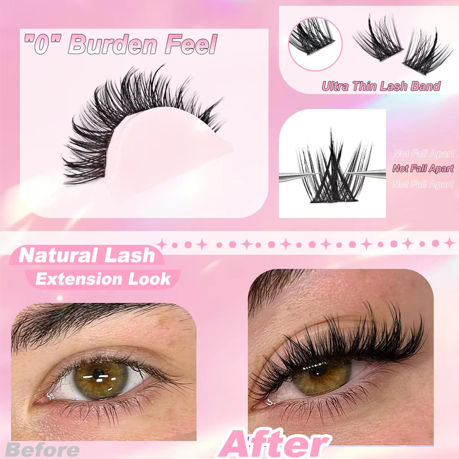 SEXYSHEEP Wimpern-Cluster, Black, Unisex - Bild 4