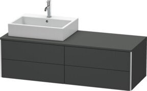 Duravit Waschtischunterschrank XSquare in Graphit Grau Matt, B/H/T: 140 x 54,8 x 40 cm - Bild 1