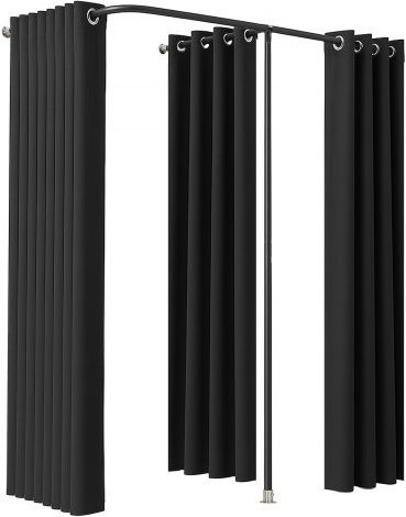 VEVOR Tragbare Doppel-Umkleidekabine mit Polyestervorhängen, Schwarz, B/T/H: 200 x 100 x 200 cm - Bild 1