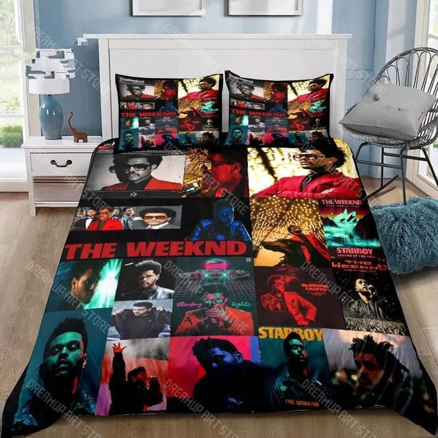 Xo The Weeknd 3-teiliges Bettwäsche-Set aus Mikrofaser mit Grafikprint, Mehrfarbig, B/H: 140 x 200 cm - Bild 1
