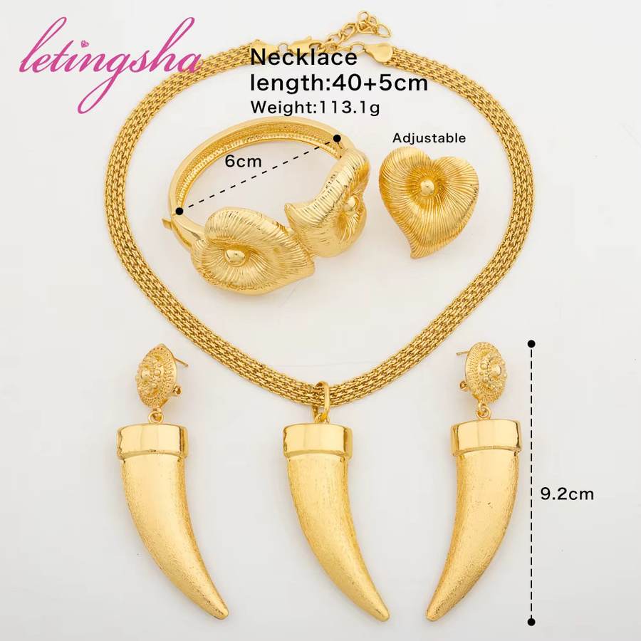 LETINGSHA Schmuck-Set, Gold, Damen - Bild 2