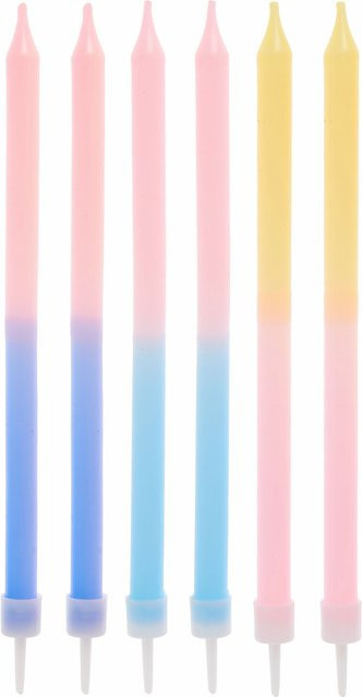 Rico Design Kerzen Dip Dye in Blau, Pink und Gelb aus Paraffinwachs mit Baumwolldocht, Höhe: 12,5 cm, Durchmesser: 6,0 cm - Bild 1