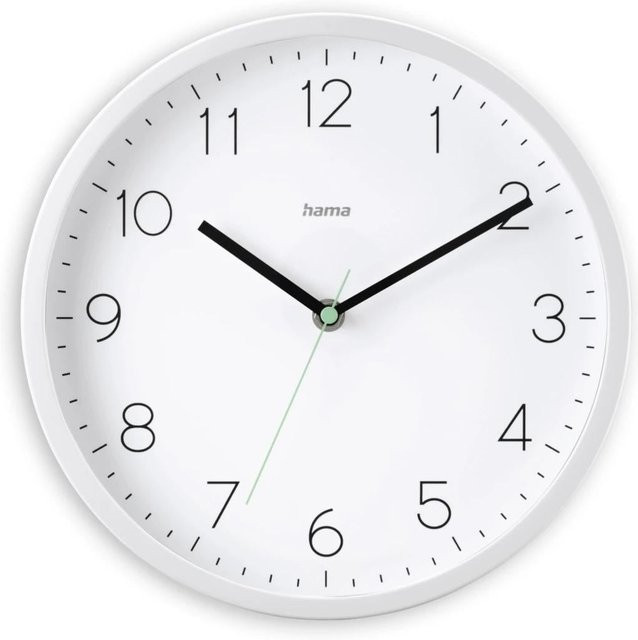 Hama DCF-Funkwanduhr Menorca, analog, rund, Weiß, Durchmesser: 25 cm - Bild 1