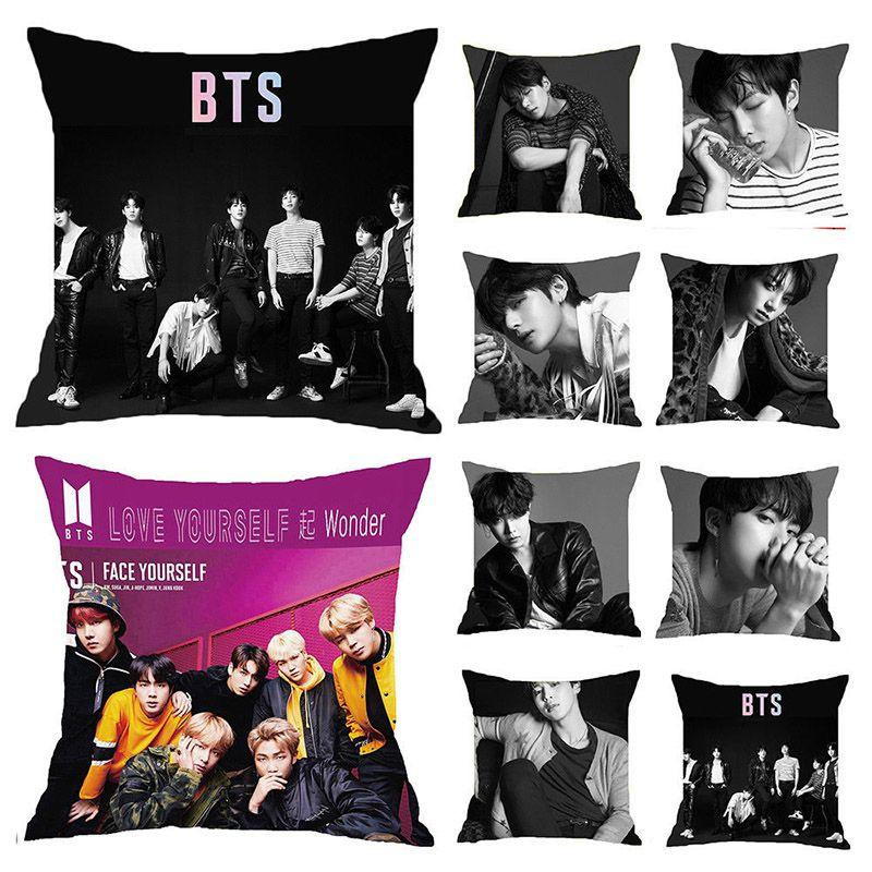 Bangtan Boys BTS Face Yourself Kissenbezug in Purple und Multicolour, Material: Pfirsichhaut, Breite: 45 cm, Höhe: 45 cm - Bild 3