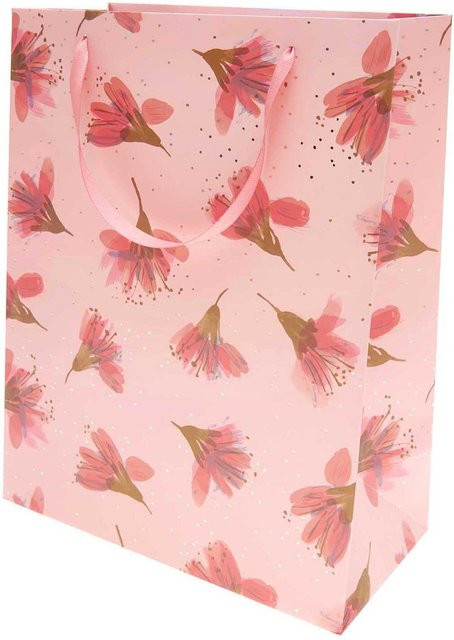 Rico Design Paper Poetry Geschenktüte Blüten in Rosa, B/T/H: 26 x 12 x 32 cm - Bild 1