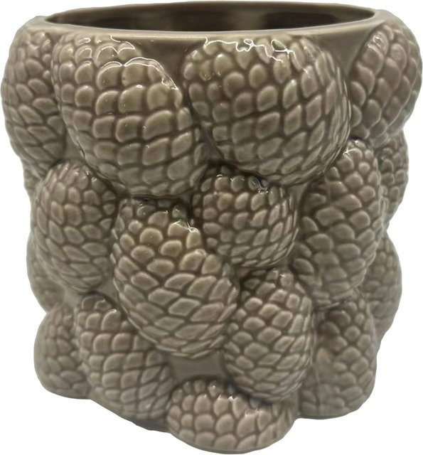 Mömax Vase Pinecone aus Keramik in Braun, Tischvase mit abstrakter Form und rustikalem Design, Höhe: 18,0 cm, Durchmesser: 17,5 cm - Bild 1