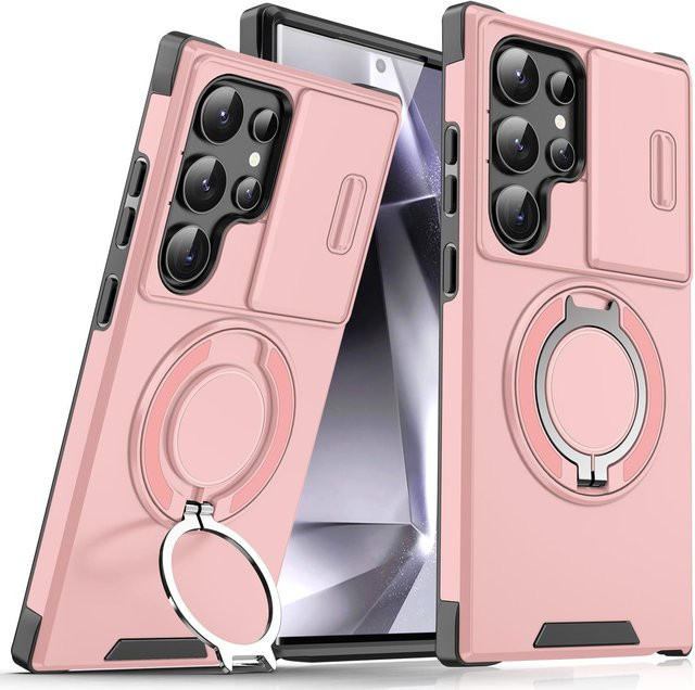 Magnetische Schutzhülle mit Schiebe-Linsenschutz für Samsung Galaxy S26 Ultra, S26+ und S26 Edge in Pink - Bild 1