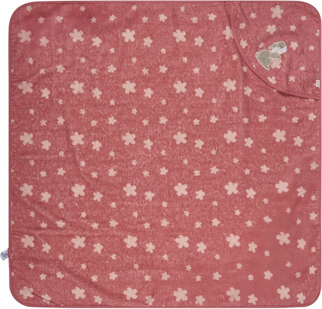Sterntaler Kapuzenbadetuch für Kinder aus flauschigem Baumwoll-Terry, Pink, B/H: 100 x 100 cm - Bild 1