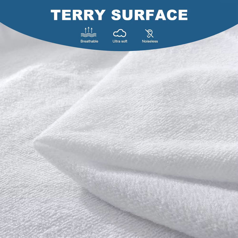 Anqianny Frottee Spannbetttuch wasserdicht und atmungsaktiv, Farbe: Weiß, B/T: 90 x 190 cm - Bild 2