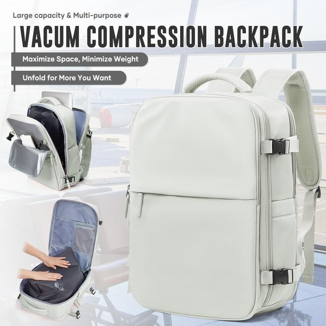 Multifunktionaler Weft Laptop-Rucksack für Business und Freizeit mit Vakuumkompressionsfunktion, Farbe: Grau - Bild 1