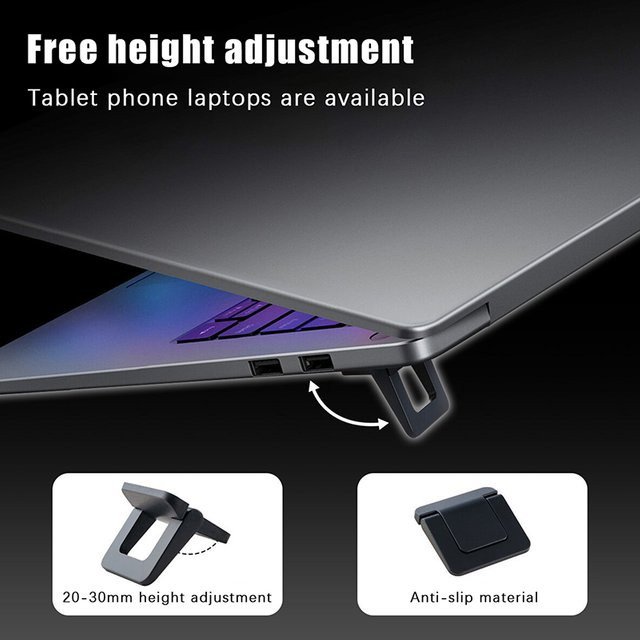 Tragbarer Laptop Stand aus ABS in Schwarz als Notebook Halter und Tastatur Unterstützung - Bild 1