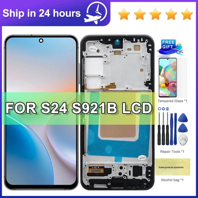 Samsung S24 LCD Display Touchscreen Digitizer Ersatzteil Montage in Schwarz für SM-S921B und SM-S921U mit 4G und 5G Unterstützung - Bild 1