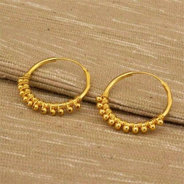 YIRAN Jewelry Creolen 14k Gold Filled, Goldperlen, 30 mm, Damen - Bild 1