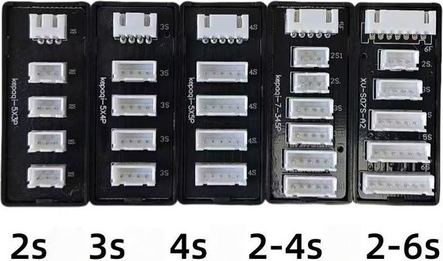 CHUYUN Parallele Ladeplatine und Adapterplatine für Modellflugzeug-Lithiumbatterien 2-8S sowie 2-4S Erweiterungsplatine für B6 Balance-Ladegeräte, Schwarz - Bild 1