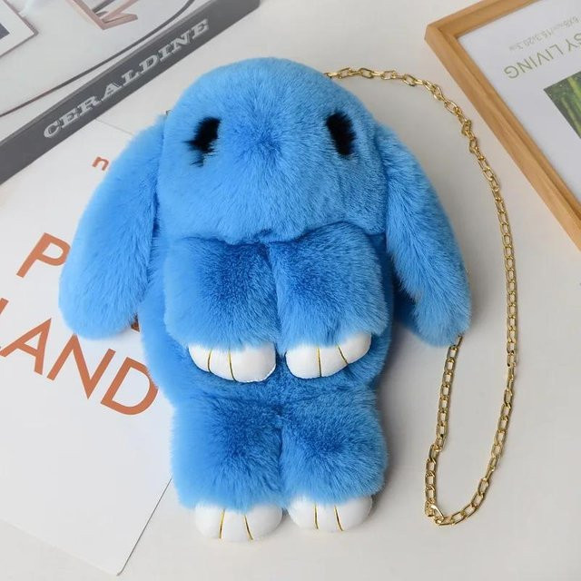 Kidsly Plüschkaninchen-Einzelschultertasche, Blau, ab 7 Jahren - Bild 1