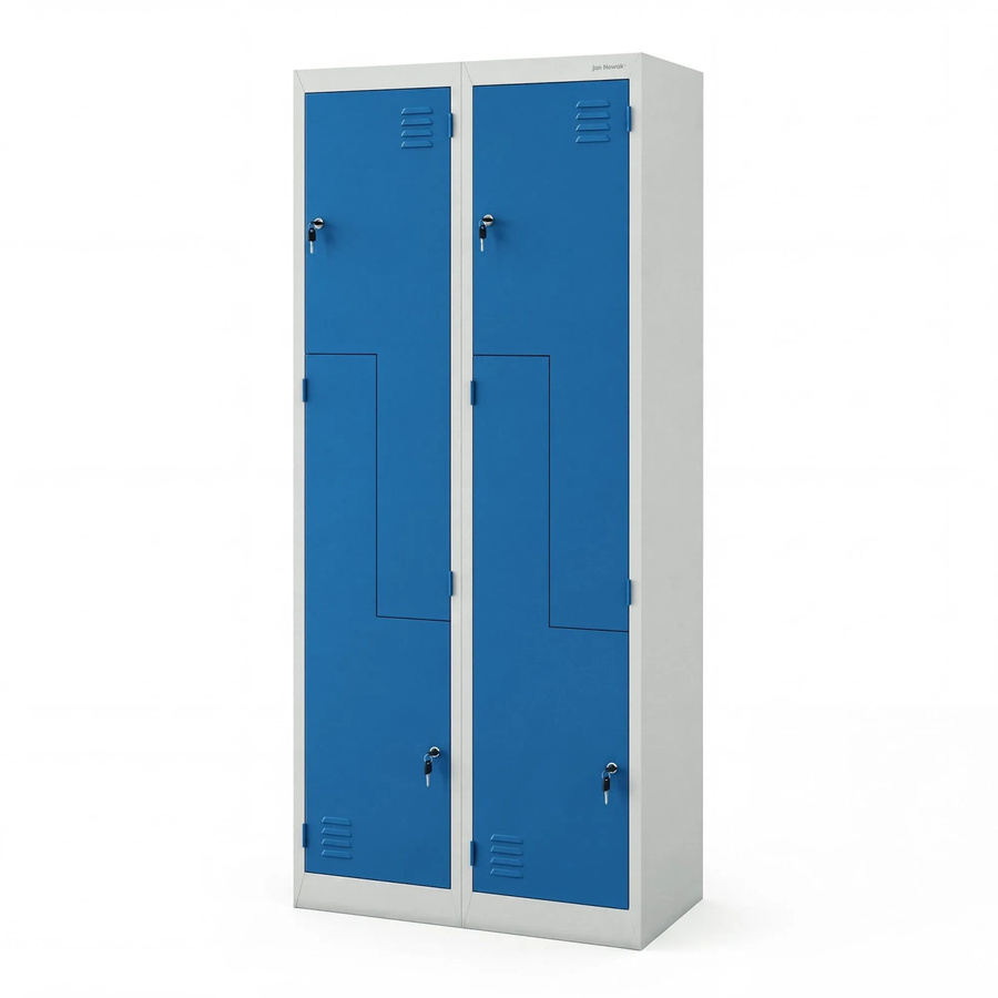 JAN NOWAK Kleiderschrank JULIA in L-Form aus Metall, Grau-Blau, H: 185 cm, B: 80 cm, T: 40 cm - Bild 2